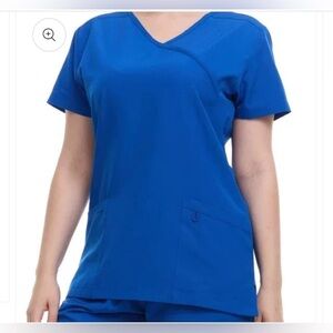 HEAL WEAR SCRUB TOP COBALT BLUE LARGE NEW WITH TAGS